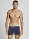 JACK&JONES JACPETER - 3-pack gestreepte heren onderbroek met logoband - Donkerblauw