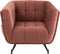J-Line zetel Lounge 1-zit - textiel/hout/metaal - antiek roze