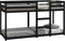 vidaXL - Stapelbed - massief - grenenhout - zwart - 75x190 - cm