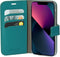 Mobiparts iPhone 13 - Wallet Case - Saffiano motief - Turquoise