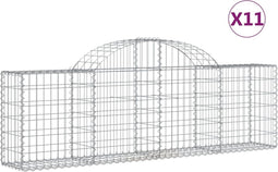 vidaXL - Schanskorven - 11 - st - gewelfd - 200x30x60/80 - cm - gegalvaniseerd - ijzer