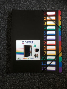 Sorteermap Viquel zwart - 12 tab