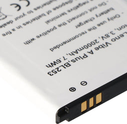 Batterij geschikt voor Lenovo Vibe A Plus, BL253, Li-ion, 3.8V, 2000mAh, 7.6Wh