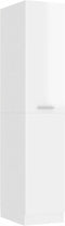 vidaXL - Apothekerskast - 30x42,5x150 - cm - spaanplaat - hoogglans - wit