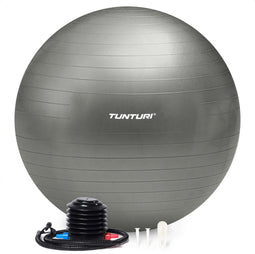 Tunturi Anti Burst Fitnessbal 55 cm - Yoga en Pilates bal - 220 kg gebruikersgewicht - Zilver