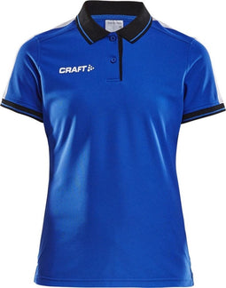Craft Pro Control Polo Dames - Voetbal - Korte mouw - Royal / Zwart - M