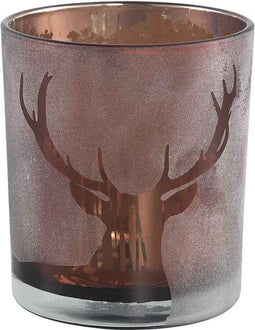 PTMD Gael Theelichthouder Rendier - H10 x Ø8,8 cm - Glas - Goud