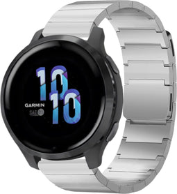 Selencia Stalen magnetisch 22 mm bandje – Geschikt voor Garmin Venu 2 / Fenix 7 Pro / 7 / 7s / 6 Pro / 6 / Vivoactive 4 / Polar Grit X Pro / X / Vantage M2 / V2 - Zilver