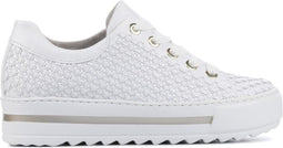 Gabor 66.499.60 - Dames Sneakers - Gevlochten patroon - Wit