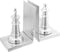 vidaXL - Boekensteunen - 2 - stuks - Zilver - 11x12x19,5 - cm - Aluminium - Schaak