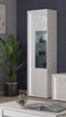 Furnilux Skylight - Vitrinekast met lichtkoepel - Deels open en dichte kast - Wit hoogglans MDF - 37x60x202cm