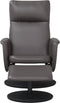 Fauteuil verstelbaar met voetenbankje kunstleer grijs