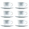 Set van Kopje met Schotel Luminarc Trianon (6 pcs) Wit Glas 220 ml (12 Onderdelen)