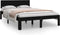 vidaXL - Bedframe - massief - hout - zwart - 120x190 - cm