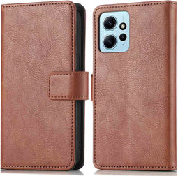 imoshion Hoesje Geschikt voor Xiaomi Redmi Note 12 (4G) Hoesje Met Pasjeshouder - imoshion Luxe Bookcase - Bruin