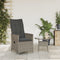 vidaXL - Tuinstoel - verstelbaar - met - kussens - poly - rattan - grijs