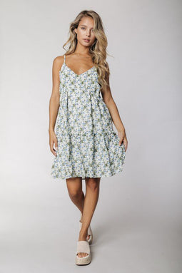 Colourful Rebel Elodie - Spaghetti jurk - A-lijn fit met ruffle - Bloemen dessin