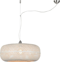 GOOD&MOJO Hanglamp Palawan - Bamboe Wit - Ø60cm - Scandinavisch,Bohemian - Hanglampen Eetkamer, Slaapkamer, Woonkamer