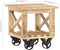 vidaXL - Bijzettafel - op - wieltjes - 40x40x42 - cm - ruw - mangohout