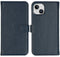 Selencia iPhone 15 - Echt Lederen Bookcase - 3 Pashouders - Blauw