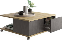 FMD - Salontafel - verrijdbaar - artisan - eikenkleurig