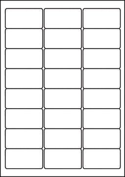 A4 etiketten 63,5 x 33,9 mm wit 100 vel