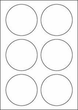 A4 etiketten 85 mm rond wit (100 vel)