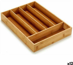 Bestekorganizer Kinvara 16JWKW-1050 Bruin Bamboe 25,5 x 5 x 35,5 cm (12 Stuks)