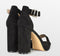 POSH by Poelman LAAR - Dames Sandalen met hak - Imitatiesuède - Zwart - Maat 38
