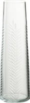 J-Line Vaas Bladeren Glas Transparant Medium - Bloemenvaas 28.00 cm hoog