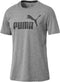 PUMA ESS Logo Tee - Regular fit - Rib crew neck - Medium Gray Heather - Maat S