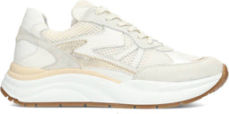 PS Poelman CHARU - Dames sneakers - Vetersluiting - Wit met beige