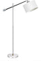 Staande vloerlamp booglamp verstelbaar zilver wit creme lampenkap