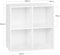 Vakkenkast boekenkast - 70 x 70 x 34 cm - 4 vakken - wit