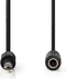 Nedis Stereo-Audiokabel - 6,35 mm Male - 6,35 mm Female - Vernikkeld - 5.00 m - Rond - Zwart