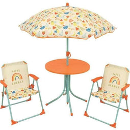 FUN HOUSE Fruity's Tuinmeubelen - 1 tafel H.46 x ø46 cm, 2 stoelen H.53xB.38.5xD.37.5 cm en 1 par...