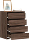 vidaXL - Ladekast - 60x41x76 - cm - bewerkt - hout - bruin - eikenkleurig