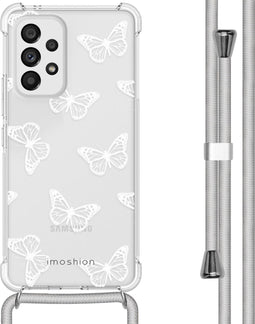 iMoshion Hoesje Geschikt voor Samsung Galaxy A53 Hoesje Met Koord - iMoshion Design Hoesje met Koord - Transparant / Butterfly