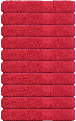 vidaXL - Saunahanddoeken - 10 - st - 80x200 - cm - 360 - g/m² - 100% - katoen - rood
