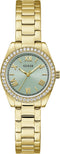 Guess Watches MINI LUNA GW0841L5 - Polshorloge - Goudkleurig - Lichtblauwe wijzerplaat met kristallen