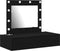 vidaXL - Wandgemonteerde - Make-up - Tafel - met - LED-verlichting - in - Zwart - Eiken