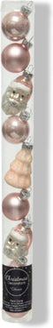 Figuur glas l2.8b2.7h6 roze ass 9st kerst