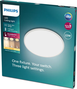 Philips SuperSlim - Plafondlamp - 3 lichtinstellingen - Wit - Ø 43 cm