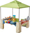Step2 All Around Playtime Patio with Canopy Speelhuis - Patio van kunststof - Geschikt voor kinderen in Rolstoel en Mindervaliden - Met Speelkeuken & accessoires - Zand en water speelgoed