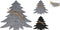 Bestekhouder set van 4 zwart - Kerstboom - Vilt - Tafeldecoratie - Kerstdecoratie