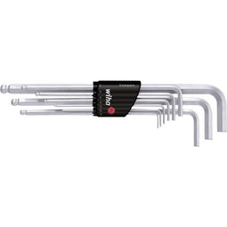 Wiha Stiftsleutelset in Compact houder zeskantkogelkop 10-delig mat verchroomd - 01418