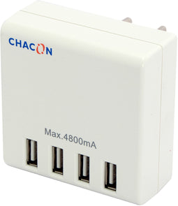 Chacon 4 poorts USB lader - Oplader - Wit