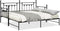 vidaXL - Ligbedframe - met - Uittrekbed - Zwart - 100x200 - cm - Staal