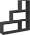 vidaXL - Kamerscherm - / - boekenkast - 3-laags - 123x29x123 - cm - hout - zwart