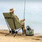 Woltu Opvouwbare Campingstoel Groen 56 x 72 x 88 cm - Lichtgewicht Visstoel met Hoge Rugleuning en